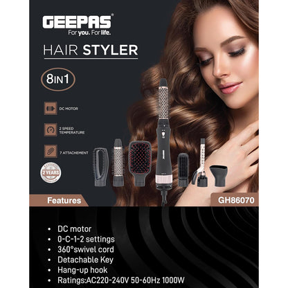 GEEPAS 8 In 1 Hair Styler