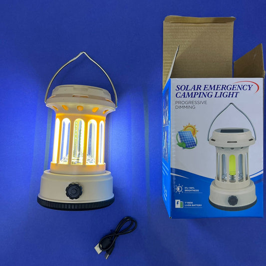 Solar Rechargeable Emergency Waterproof Camping Light Modern LED Light Outdoor with Hanging Holder