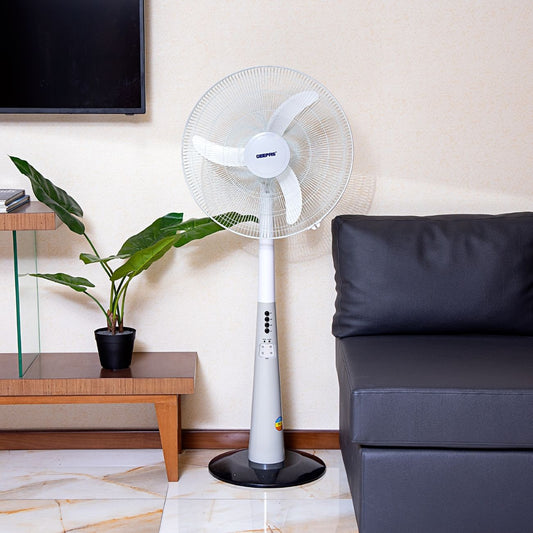 GEEPAS Rechargeable Oscillating Fan With Led Lights