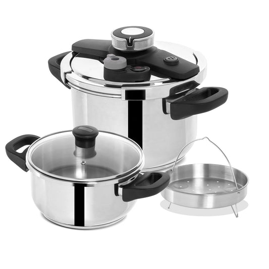 Stainless Steel Pressure Cooker with Steamer