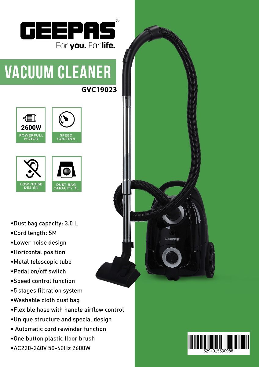 GEEPAS 3L Powerful Vacuum Cleaner