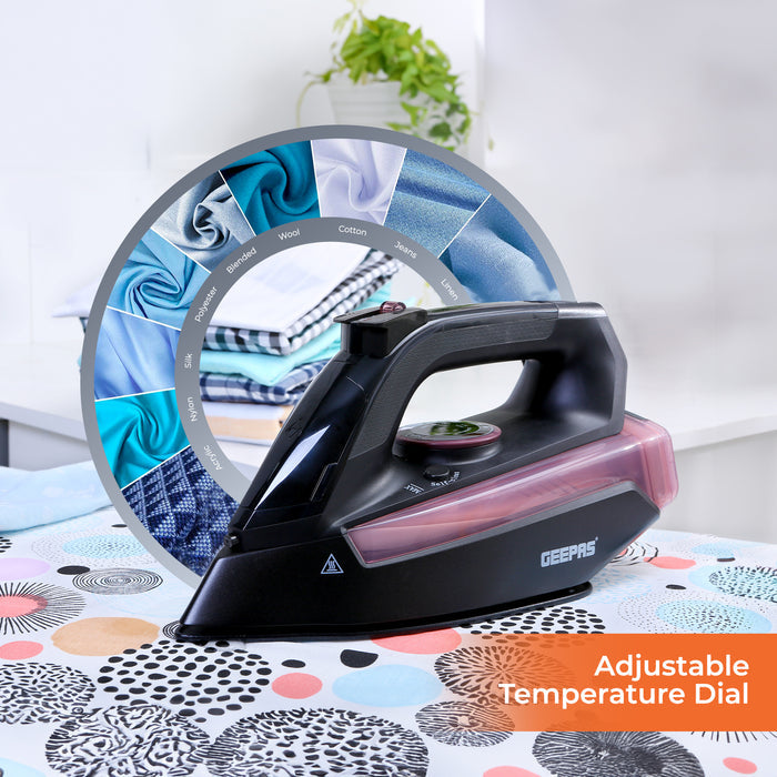GEEPAS 2-In-1 Ceramic Steam Wet and Dry Clothes Iron